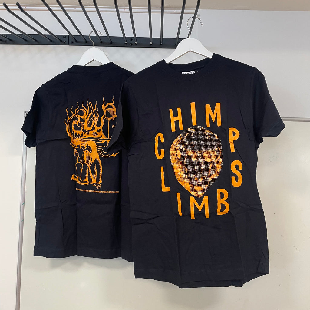 SPRING CLEANING: Chimp Limbs Black T-shirt w/ back print (S & M)