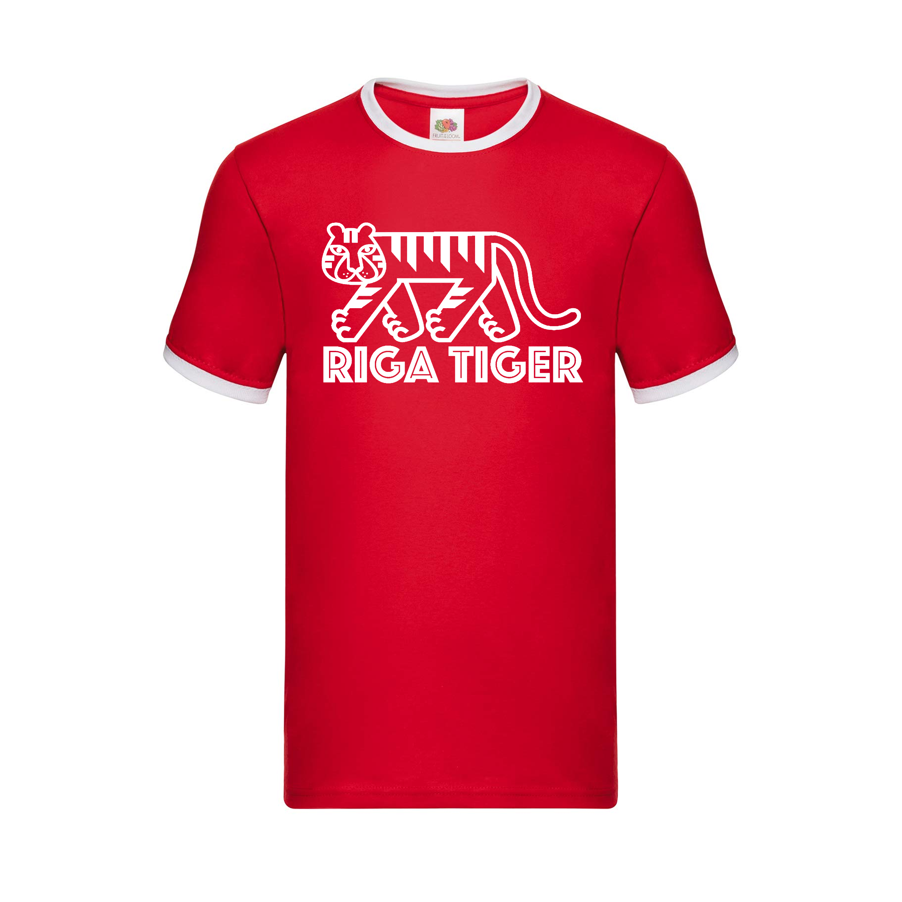 Riga Tiger ringer t-shirt - röd/vit