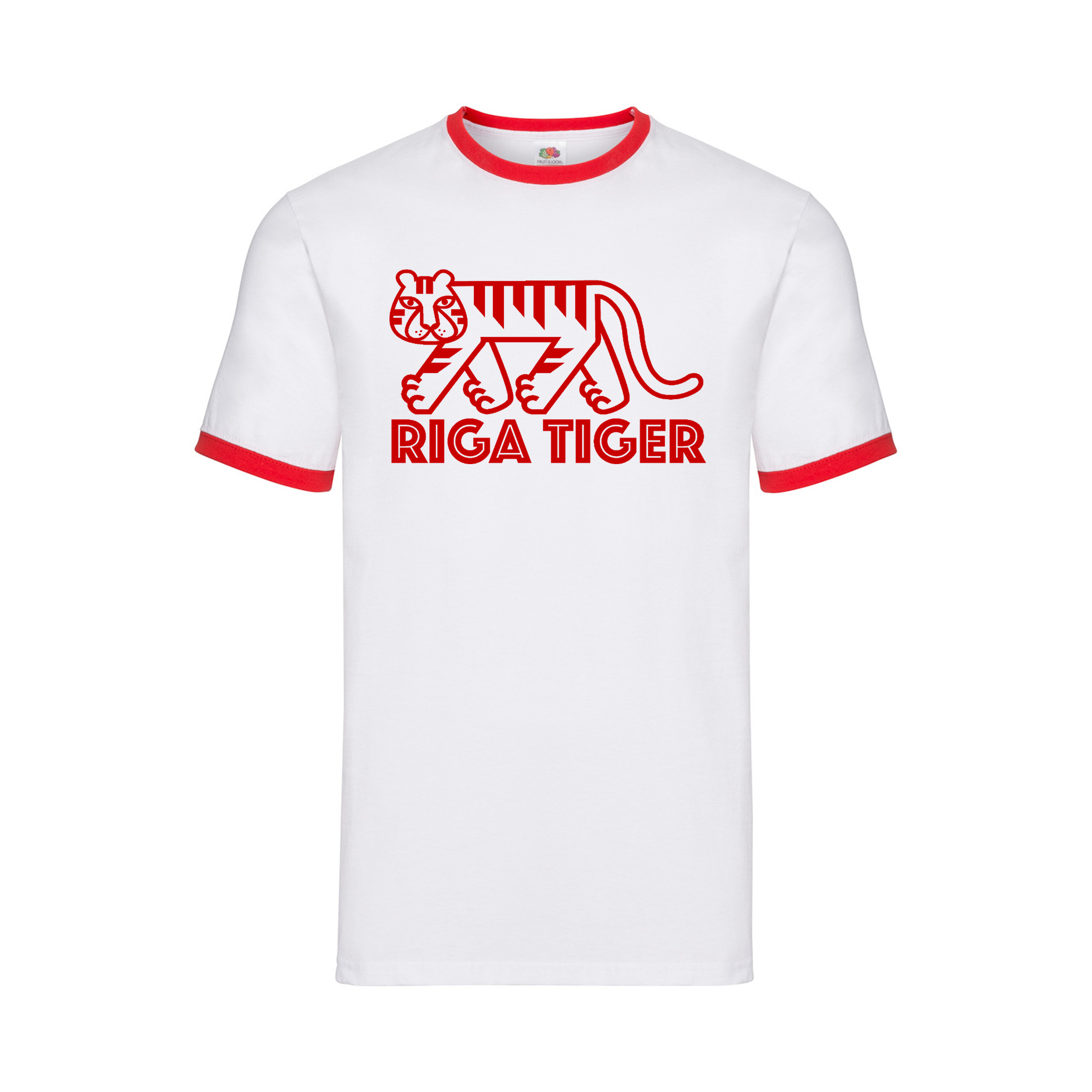 Riga Tiger ringer t-shirt - vit/röd